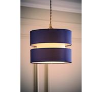 Valuelights Sophia Small 26Cm Drum Easy Fit Ceiling Light Lamp Shade With Bulb In Navy Navy