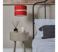 Valuelights Sophia Small 26Cm Drum Easy Fit Ceiling Light Lamp Shade With Bulb In Red Red 10 inches