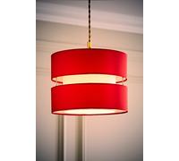 Sophia Small 26cm Drum Easy Fit Ceiling Light Lamp Shade with Bulb ValueLights Red 10 inches