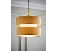 ValueLights | Small Easy Fit Ceiling Light Shade 2 Tier Pendant Drum Lampshade for Living Room Bedroom Hallway - Sand | Shades, Home Décor & Improvement Essential | 26cm Shade Width