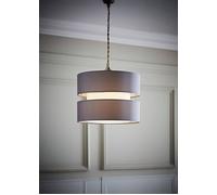 Valuelights Sophia Small 26Cm Drum Easy Fit Ceiling Pendant Light Lamp Shade In Grey Grey 10 inches