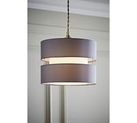 MiniSun | Modern 2 Tier Ceiling Light Shade in a Grey Finish | Pendant Lights, Home Décor & Improvement Essential | 260mm Shade Width