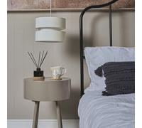 Sophia Small 26cm Drum Easy Fit Ceiling Light Lamp Shade with Bulb ValueLights Cream 10 inches