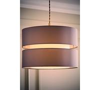 MiniSun | Modern Large 2 Tier Grey and White Ceiling Light Shade | Pendant Lights, Home Décor & Improvement Essential | Includes 10W LED Bulb [3000K Warm White] | 350mm Shade Width