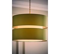 Valuelights Sophia Tier Large 35Cm Drum Easy Fit Ceiling Light Lamp Shade And Bulb In Olive Olive
