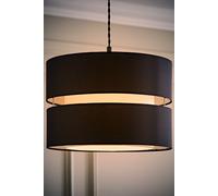 Sophia Tier Large 35cm Drum Easy Fit Ceiling Light Lamp Shade and Bulb ValueLights Black 14 inches