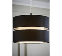MiniSun | Modern Large 2 Tier Black and White Ceiling Light Shade | Pendant Lights, Home Décor & Improvement Essential