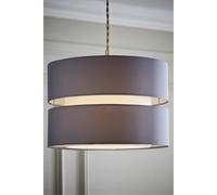 MiniSun | Modern Large 2 Tier Grey and White Ceiling Light Shade | Pendant Lights, Home Décor & Improvement Essential | 35cm Shade Width