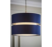 ValueLights | Large Navy Blue 2 Tier Pendant Drum Lampshade | Lamp Shades, Home Décor & Improvement Essential | 35cm Shade Width
