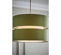 ValueLights Sophia 2-Tier Olive Green and White Large Ceiling Light Shade - Size: 24 x 35 x 35cm - Wilko