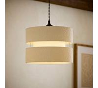 Valuelights Sophia Tiered Boucle Drum Easy Fit Ceiling Pendant Light Lamp Shade