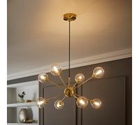 Sputnik Adjustable Drop 8 Way Glass Globe Ceiling Pendant Light ValueLights Gold One Size