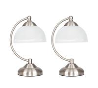 ValueLights Stamford Pair of Silver Table Lamps ValueLights Silver