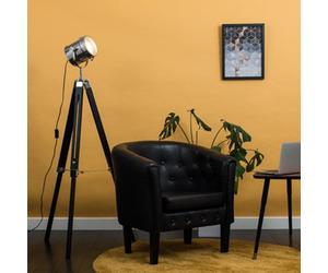 Valuelights Starboard Black & Chrome Photography/film Studio Style Adjustable Spotlight Tripod Floor Lamp With Led Bulb