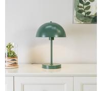 ValueLights | Forest Green Single Stem Bedside Table Lamp with Dome Lampshade | Home Décor, Bedside & Desk Lamp | Includes Bulb