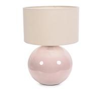 ValueLights | Stone Natural Ceramic Table Lamp with Natural Fabric Drum Lampshade Living Room Bedside Light | Table Lamps, Home Décor & Improvement Essential