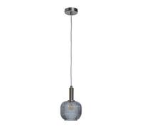 Valuelights Stratton Chrome Ceiling Light Fitting With Ribbed Smoked Glass Shade - Complete With 4W Led Filament Bulb 2700K
