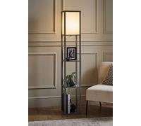Floor Lamp Shelves Standard Shelf Storage Wooden Standing Living Room Light [EEK: F]