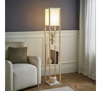 ValueLights Struttura Wooden Statement Floor Lamp - Oak