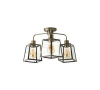 ValueLights | Susie Antique Brass 3 Arm Glass Lantern Ceiling Light | Ceiling Lights, Home Décor & Improvement Essential