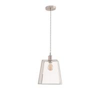 ValueLights | Susie Glass Lantern Brushed Chrome Single Ceiling Pendant Light with LED Bulb | Pendent Light, Home Décor & Improvement Essential | Included LED Bulb