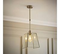 Valuelights Susie Glass Lantern Chrome Adjustable Drop Ceiling Light With Bulb