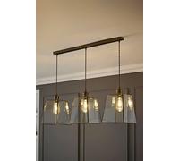 ValueLights Susie Glass Lantern Lamp Shade 3 Drop Diner Ceiling Pendant Light in Bronze ValueLights Bronze
