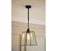 Valuelights Susie Glass Lantern Lamp Shade Adjustable Drop Pendant Ceiling Light In Black Black