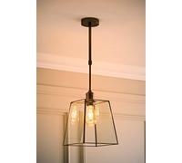 Valuelights Susie Glass Lantern Lamp Shade Adjustable Pendant Ceiling Light & Bulb In Bronze Bronze