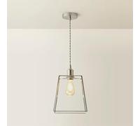 ValueLights | Susie Glass Lantern Lamp Shade Brushed Chrome Single Ceiling Pendant Light | Shades, Home Décor & Improvement Essential | Includes Full Wired Fitting