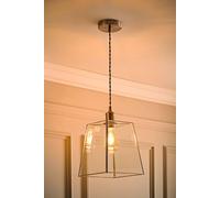 Valuelights Susie Glass Lantern Lamp Shade Drop Ceiling Pendant Light With Bulb In Silver Silver