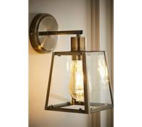 Valuelights Susie Brushed Brass Glass Lantern Wall Light