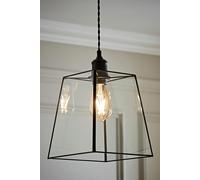 ValueLights | Matt Black Metal and Clear Glass Lantern Easy Fit Ceiling Light Shade | Lamp Shades, Home Décor & Improvement Essential