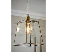 ValueLights | Gold Metal and Clear Glass Lantern Easy Fit Ceiling Light Shade | Lamp Shades, Home Décor & Improvement Essential | 18cm Shade Width