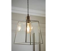 ValueLights | Silver Chrome Metal and Clear Glass Lantern Easy Fit Ceiling Light Shade | Lamp Shades, Home Décor & Improvement Essential | Includes Bulb | 180mm Shade Width
