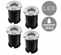 ValueLights Sussex 4 Pack Silver Outdoor Ground Walkover Light ValueLights Silver