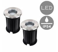MiniSun | Modern Bushed Chrome IP54 Rated Outdoor Walk Over Lights | Flood & Spot Lighting, Home Décor & Improvement Essential | Pair of 2