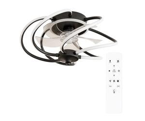 ValueLights | Swirl Design Ceiling Fan Integrated LED Dimmable Light and Clear Blades | Ceiling Fans with Lamps, Home Décor & Improvement Essential | Includes Remote Control | Mains Wired