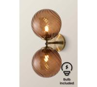 Valuelights Sydney 2 Way Up Down Glass Swirl Shades Wall Light And Bulbs In Bronze Bronze