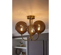 Valuelights Sydney 3 Arm Glass Shade Chandelier Style Ceiling Light In Bronze Bronze