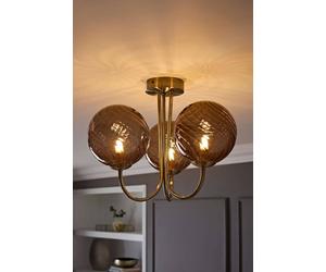 Valuelights Sydney 3 Arm Glass Shade Chandelier Style Ceiling Light In Bronze Bronze