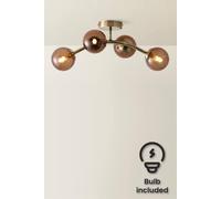 Valuelights Sydney 4 Arm Glass Swirl Shades Ceiling Light Fitting And Bulbs In Bronze Bronze
