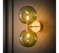 Valuelights Sydney 2 Way Up Down Glass Swirl Shades Wall Light And Bulbs In Gold Gold