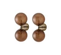 Valuelights Sydney Pair 2 Way Up Down Glass Swirl Shades Wall Lights In Bronze Bronze