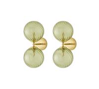 Valuelights Sydney Pair 2 Way Up Down Glass Swirl Shades Wall Lights In Gold Gold