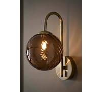Valuelights Sydney Single Glass Swirl Shade Metal Wall Light Fitting In Bronze Bronze