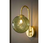 Valuelights Sydney Single Glass Swirl Shade Metal Wall Light Fitting In Gold Gold