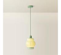 ValueLights | Taffy Stripe Green Glass Pendant Ceiling Light | Ceiling Lights, Home Décor & Improvement Essential | Mains Wired