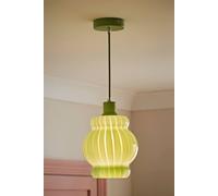 Valuelights Taffy Green Stripe Glass Pendant Ceiling Light