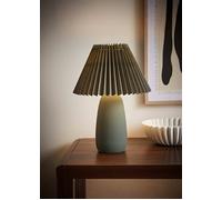 Valuelights Taggie Dark Green Ceramic Table Lamp With Origami Lamp Shade Dark Green